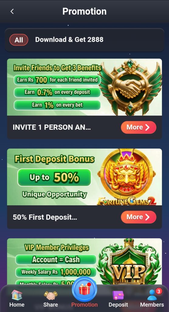 2888bet game promotions