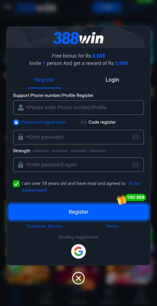 388win registration