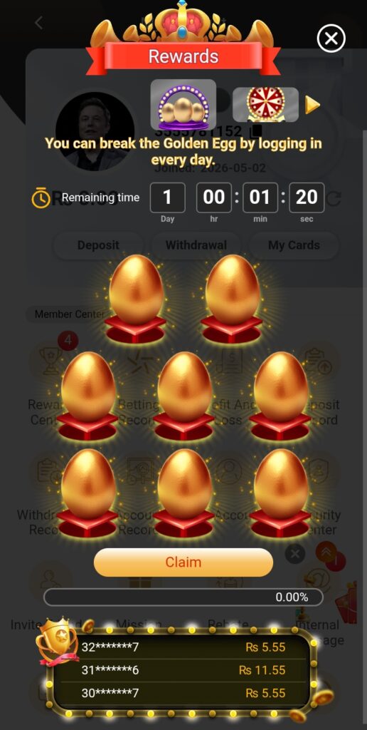 5555pak egg bonuses