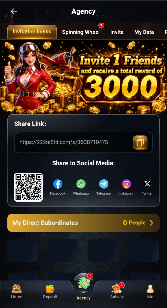 invitation bonus 222RS