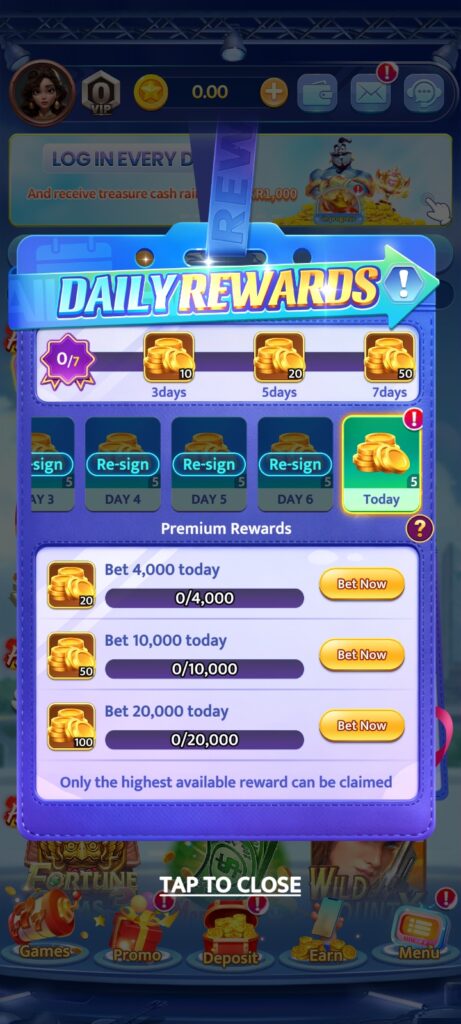 svip club daily rewards