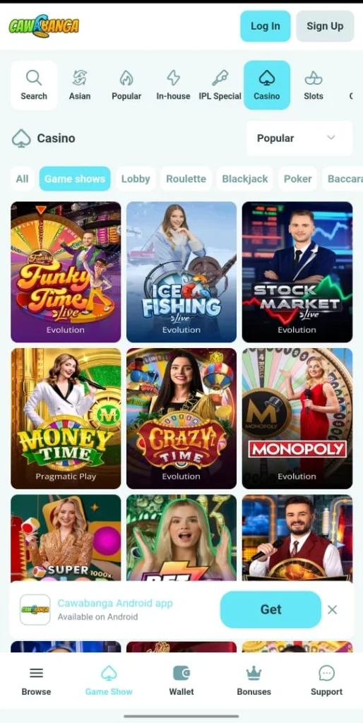cawa bango game casino