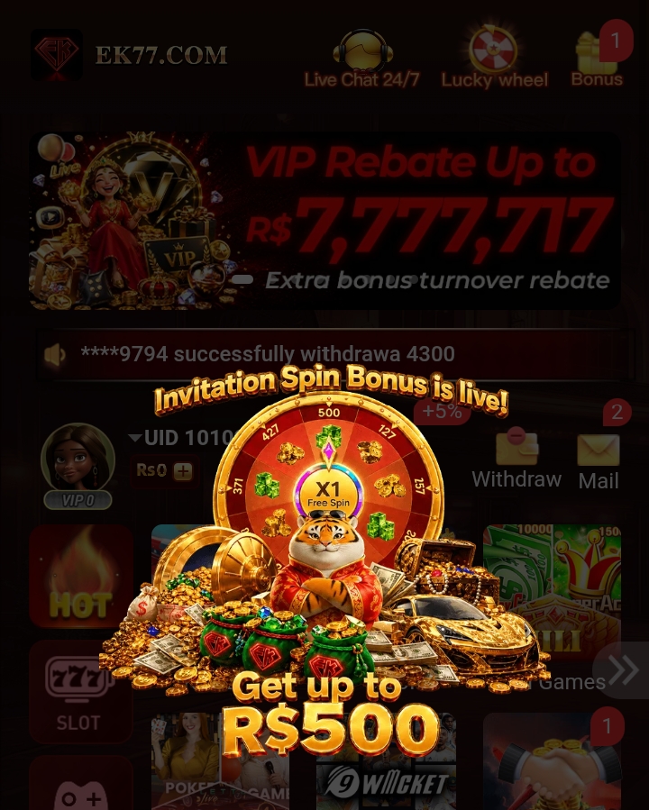 ek77 invitation bonuses