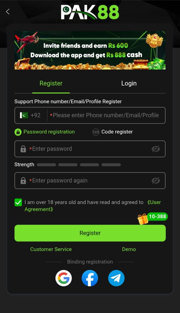 pak88 game registration