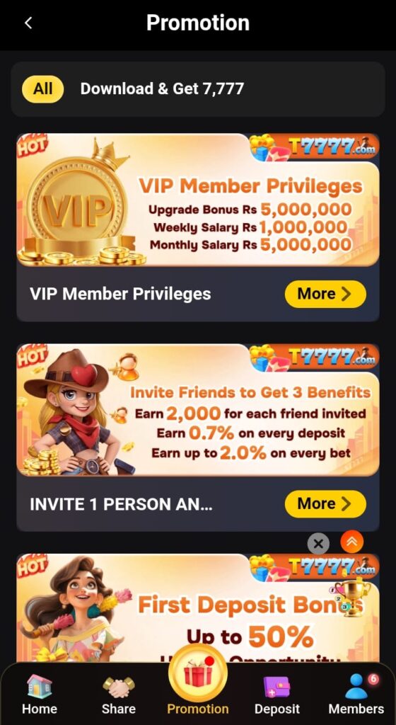 7777t game promotions
