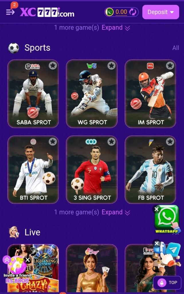 xc777 sports game 